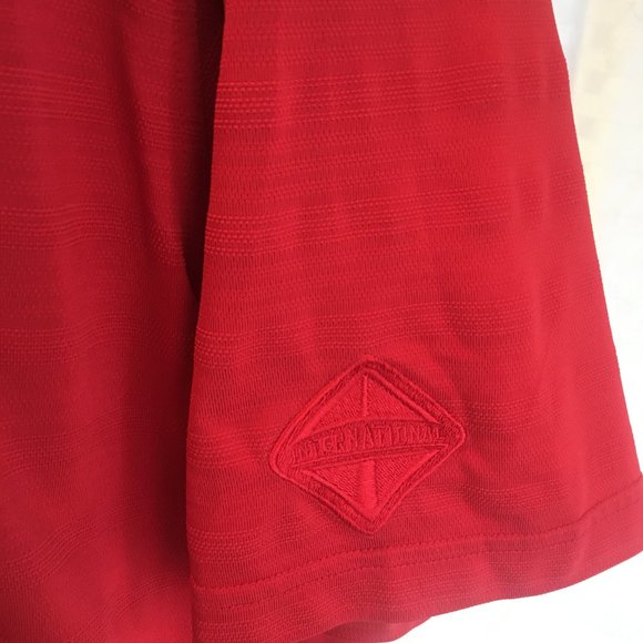 Adidas Polo Golf Shirt Mens Extra Large XL Climacool Red Texture Short Sleeve - Picture 6 of 14